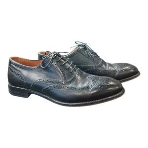 Beckett Simonon Black Leather Wingtip Brogue Oxford Dress Shoes Men's 9.5